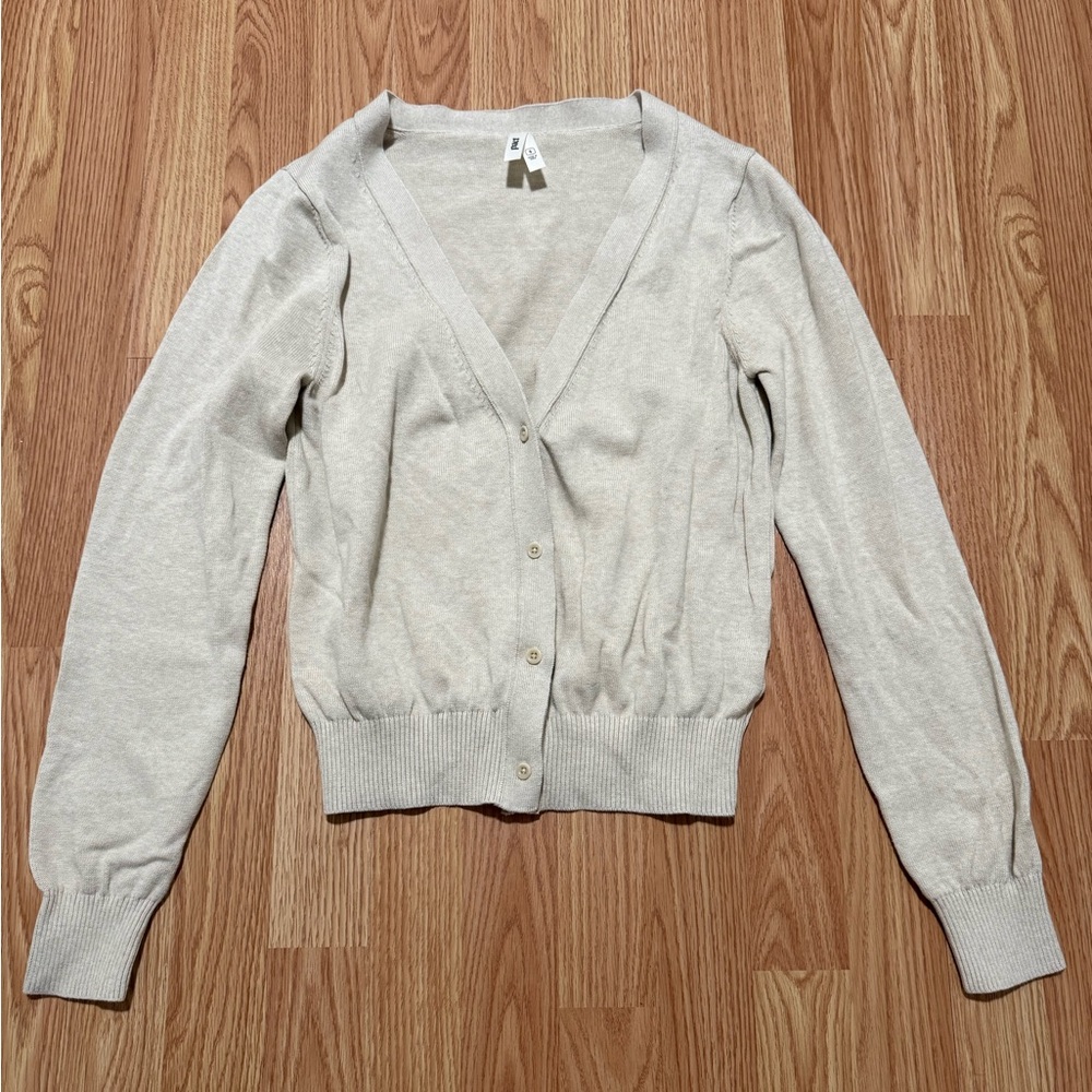 Pact Cream V-Neck Button Front Cardigan